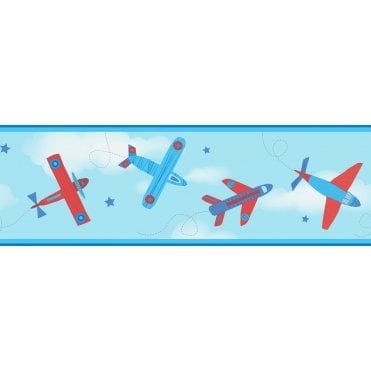 Planes Blue Border by Decorline DLB50086