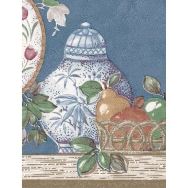 Pot Pourri Blue Vinyl Border by Coloroll 265573