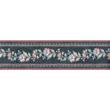 Provencale Floral Navy / Red Border by Coloroll 256984