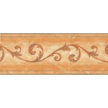 Radiance Scroll Yellow / Terracotta Border by Country Decor RAD-1474B