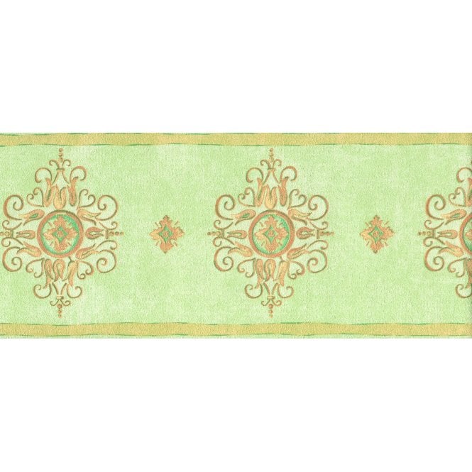 Regency Motif Green / Gold 10M Border by Fine Decor B5823