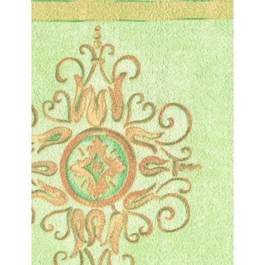 Regency Motif Green / Gold 10M Border by Fine Decor B5823