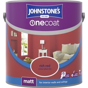 Rich Red Matt Emulsion - Johnstones One Coat Wall and Ceiling Paint