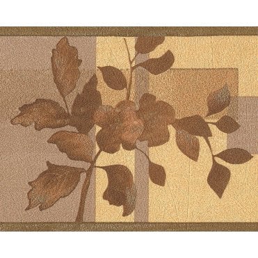 Salinas Hellebores Gold / Bronze Vinyl Border by Ideco SA-29103-B