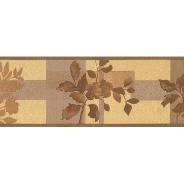 Salinas Hellebores Gold / Bronze Vinyl Border by Ideco SA-29103-B
