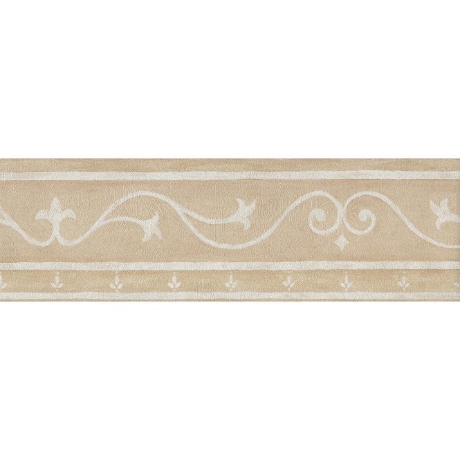 Salinas Scroll Beige / White 10 Metre Border by Ideco 63001