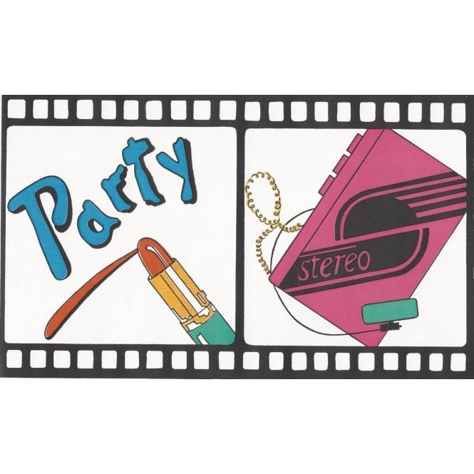 SAMPLE - 80's Retro Film Strip Kids Kapers 10 Metre Border by Crown KK40460