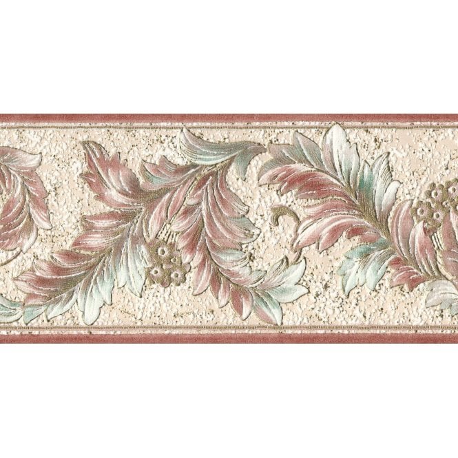 SAMPLE - Acanthus Scroll Terracotta / Gold Blown Vinyl Border by Country Decor 4202B