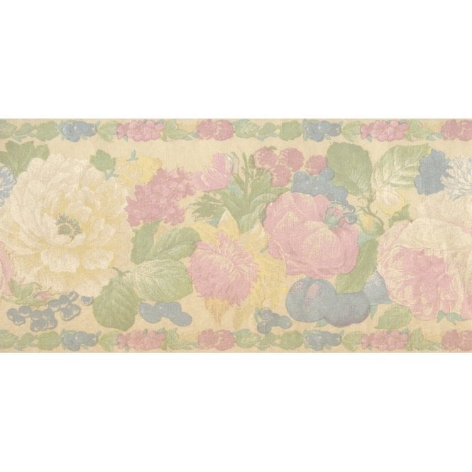 SAMPLE - Botanica Pastel Floral 10 Metre Border by John Wilman 189350
