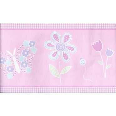 SAMPLE - Butterfly and Flowers Pink Border By Holmes 134-41