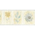SAMPLE - Ceroc Sketched Daisy Grey / Mustard 10 Metre Border by Fine Decor B5837