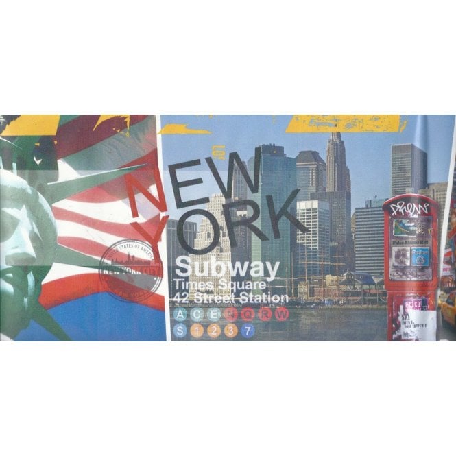 SAMPLE - City Life New York Multicoloured Self Adhesive Border by Galerie 27130201