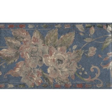 SAMPLE - Consolata Floral Trail Navy Vinyl Border by John Wilman 555049