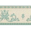 SAMPLE - Davina Acanthus Motif Green / Cream Blown Vinyl Border by Rasch 529128