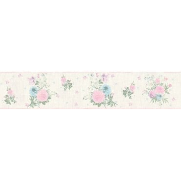 SAMPLE - Djooz Shabby Chic White Floral Border AS Creation 35876-5