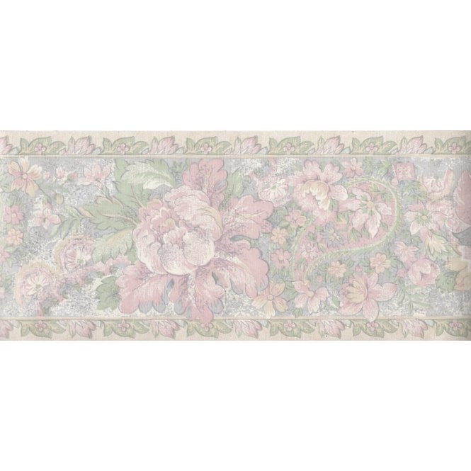 SAMPLE - Fleurie Pastel Floral 10 Metre Border by John Wilman 189046