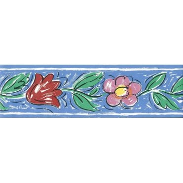 SAMPLE - Floral Sketched Narrow Multi Border by Linda Beard 55970