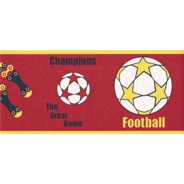 SAMPLE - Football Red Border by Moda 6121