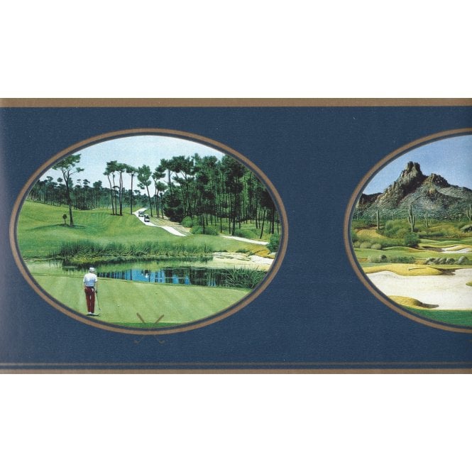 SAMPLE - Gentlemans Golf Wallpaper Border FM8221 by Imperial