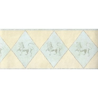 SAMPLE - Greek Lion Cream / Duck Egg Border by Zodique 778413