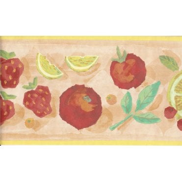 SAMPLE - Handpainted Fruit Vinyl Border by Crown 84084