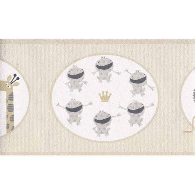 SAMPLE - Happy Kids Beige Zoo Border by P+S International 05684-10