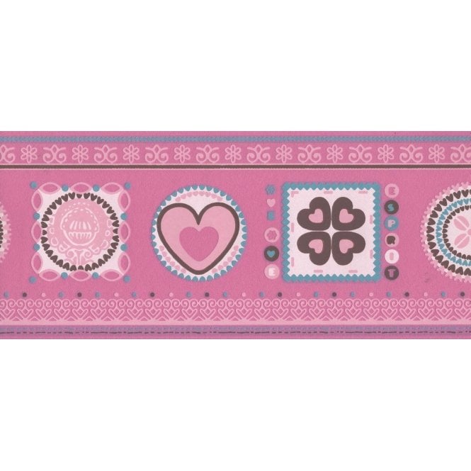 SAMPLE - Heart Pink Textured Border by AS Creation 1081-11