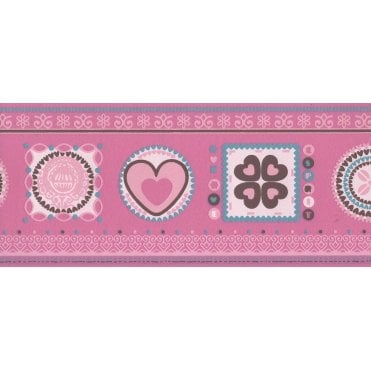 SAMPLE - Heart Pink Textured Border by AS Creation 1081-11