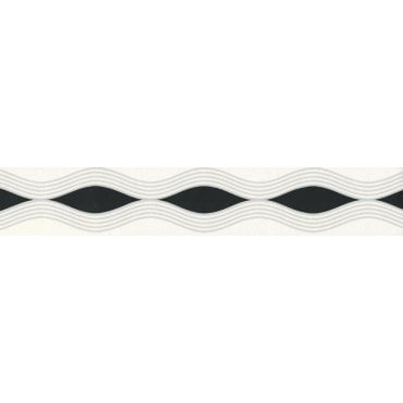 SAMPLE - Infinity Wave Black / Grey Self Adhesive Narrow Border by AS Creation 2603-14