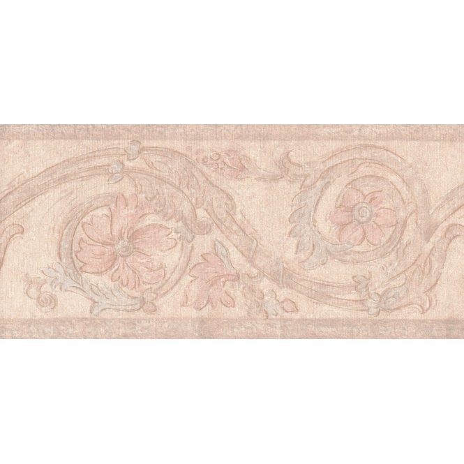 SAMPLE - Italy Scroll Soft Peach 10 Metre Border by Coloroll 205463