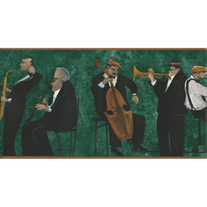 SAMPLE - Jazz Band Green Border By Imperial 241B63509