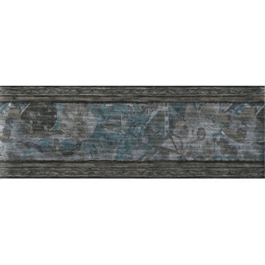 SAMPLE - Jemima Abstract Floral Metallic Black Border by John Wilman 362852
