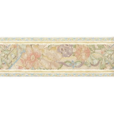 SAMPLE - Jemima Abstract Floral Pastels 10 Metre Border Border by John Wilman 524342