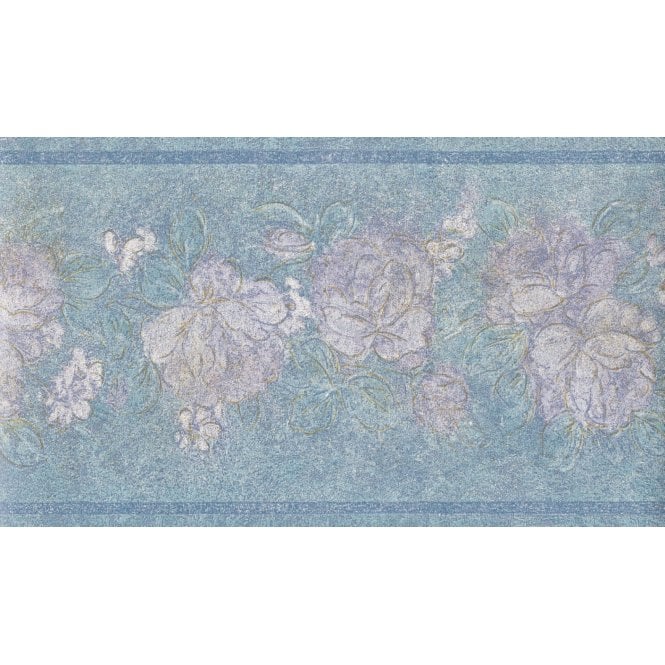 SAMPLE - Julianna Floral Blue 10 Metre Border by John Wilman 524458