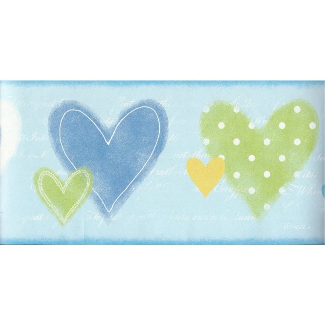 SAMPLE - Just 4 Kids Hearts Blue Border by Galerie G90080