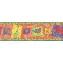 SAMPLE - Kiddywinks Blue / Orange Border by Wilson Wilcox 1400/42