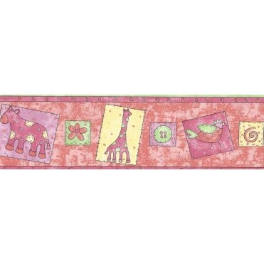 SAMPLE - Kiddywinks Pink / Lime Border by Wilson Wilcox 1400/11