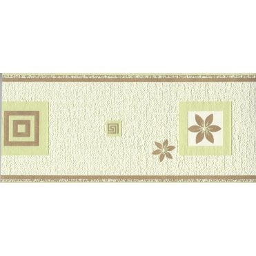 SAMPLE - Laverna Motif Beige / Green Border By AS Creation 5360-44