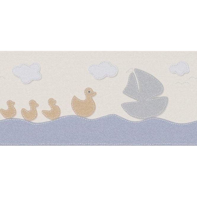SAMPLE - Little Ducks Embroidered Wallpaper Border by Rasch 288605