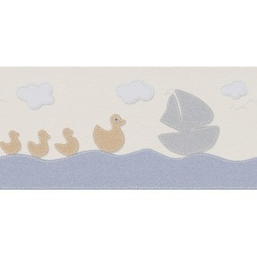SAMPLE - Little Ducks Embroidered Wallpaper Border by Rasch 288605
