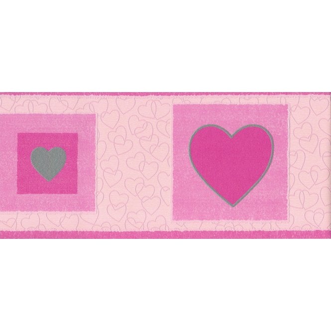 SAMPLE - Love Hearts Pink Border 5312-16