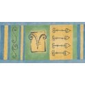 SAMPLE - Max Retro Scroll Blue / Green / Yellow Border by Coloroll 375869
