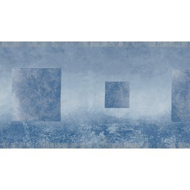 SAMPLE - Modern Ombre Square Motif Blue / Silver 10 Metre Border by Brandenburger 308-7