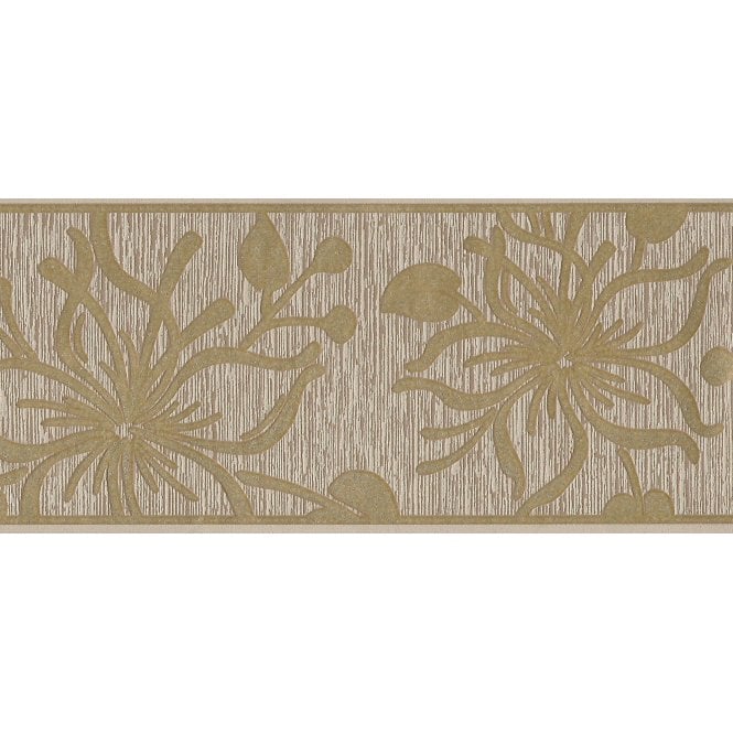 SAMPLE - Only Border Glitter Bloom Gold Self Adhesive Border by AS Creation 3466-98