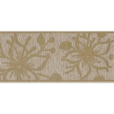 SAMPLE - Only Border Glitter Bloom Gold Self Adhesive Border by AS Creation 3466-98