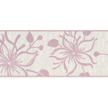 SAMPLE - Only Border Glitter Bloom Pink Self Adhesive Border by AS Creation 3466-81