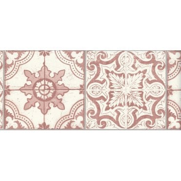 SAMPLE - Only Borders 10 Tile White / Red Self Adhesive Border 3651-62