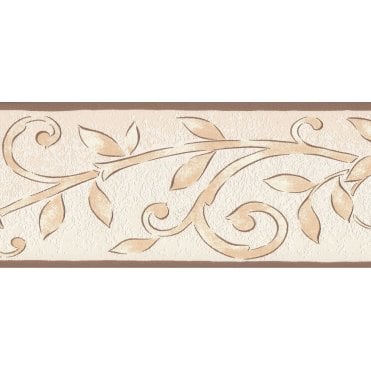 SAMPLE - Only Borders Leaf Scroll Beige / Brown Border by AS Creation 2030-45