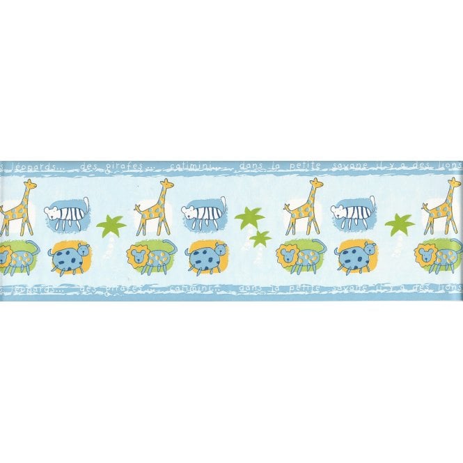 SAMPLE - Petit Animals Blue Self Adhesive Border by Lutece 12024201