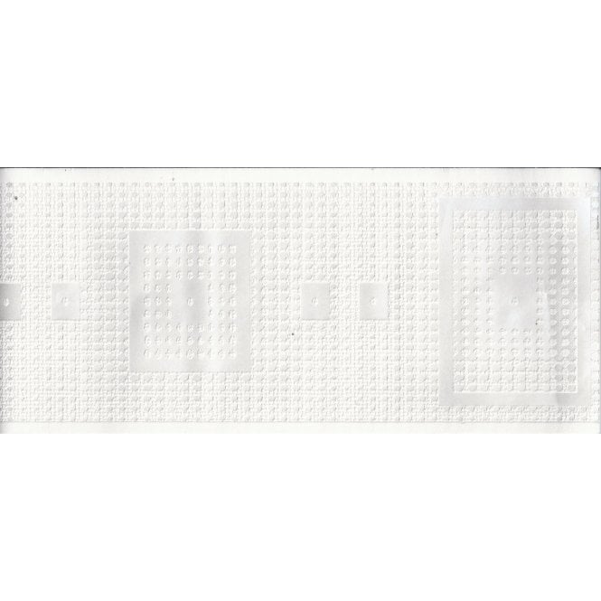 SAMPLE - Pixel White Textured Border By Crown 42935